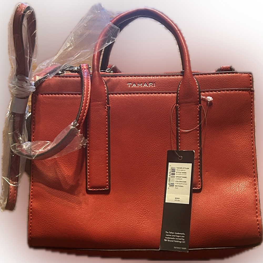 Tahari Red Mini Bag with Removeable Crossbody Strap NWT